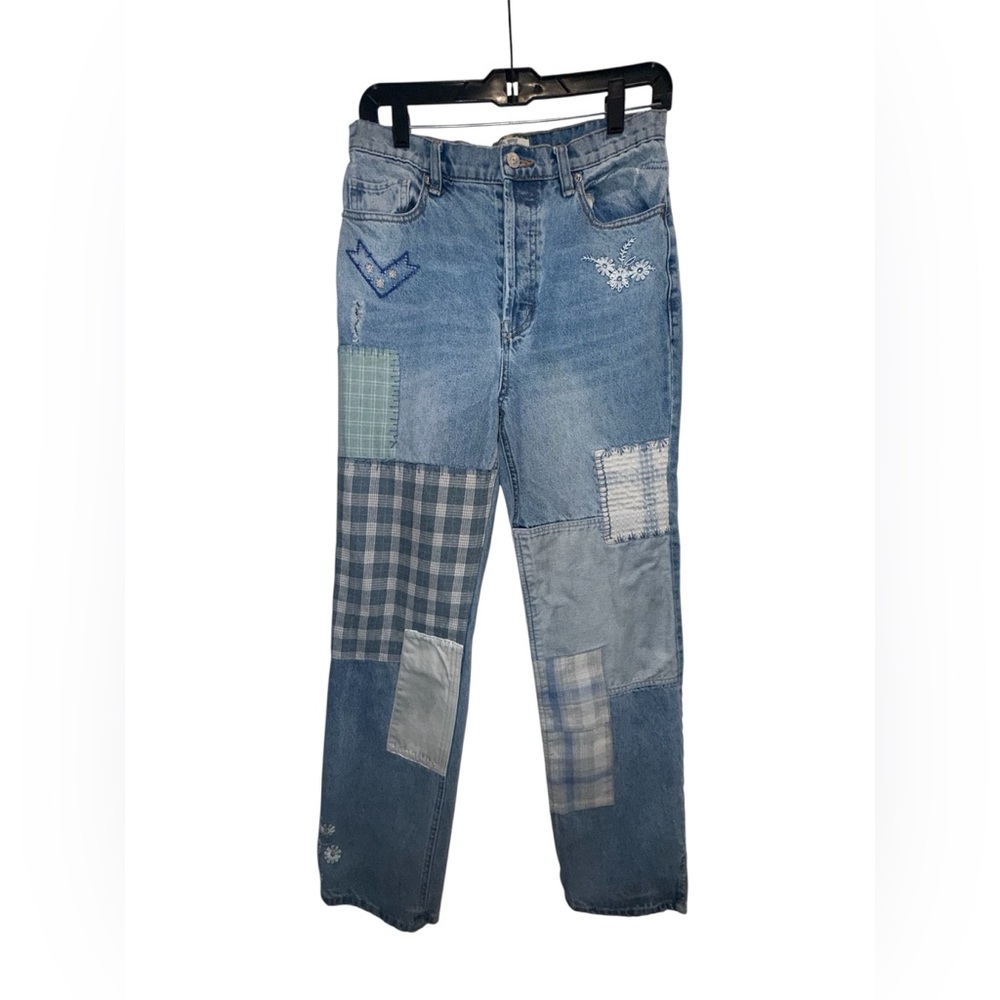 Free People Steinbeck Patched Straight-Leg Jeans size 27 - Picture 3 of 11